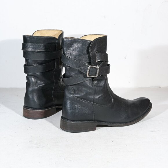 Frye 77734 Shirley Strappy Short Boot in Black - 7.5 - Picture 5 of 8